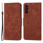 For Samsung Galaxy A24 4G (162.1 x 77.6 x 8.3mm) Solid Color Protective Flip Phone Case Wallet Stand Leather Cell Phone Cover