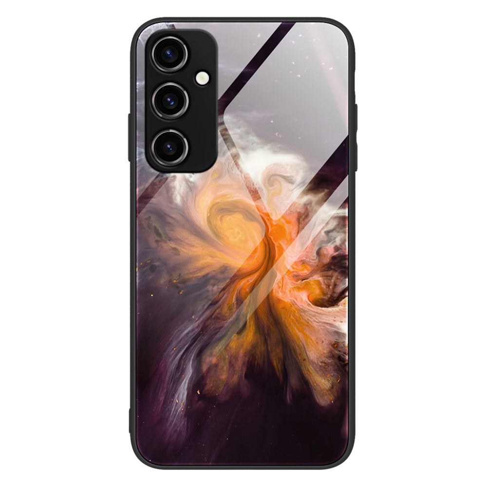 Til Samsung Galaxy A54 5G Marmormønster Telefoncover Hærdet Glas + PC + TPU Stødbeskyttende Cover