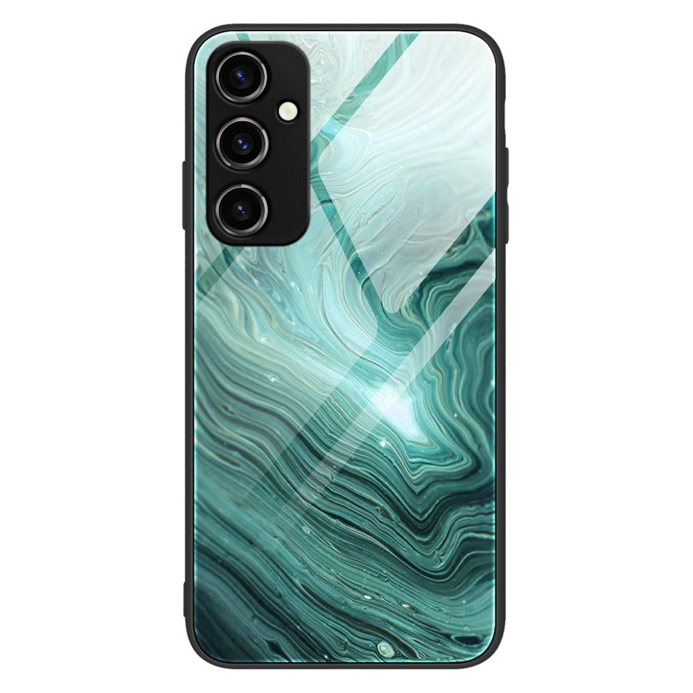 Til Samsung Galaxy A54 5G Marmormønster Telefoncover Hærdet Glas + PC + TPU Stødbeskyttende Cover