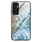 Til Samsung Galaxy A54 5G Marmormønster Telefoncover Hærdet Glas + PC + TPU Stødbeskyttende Cover