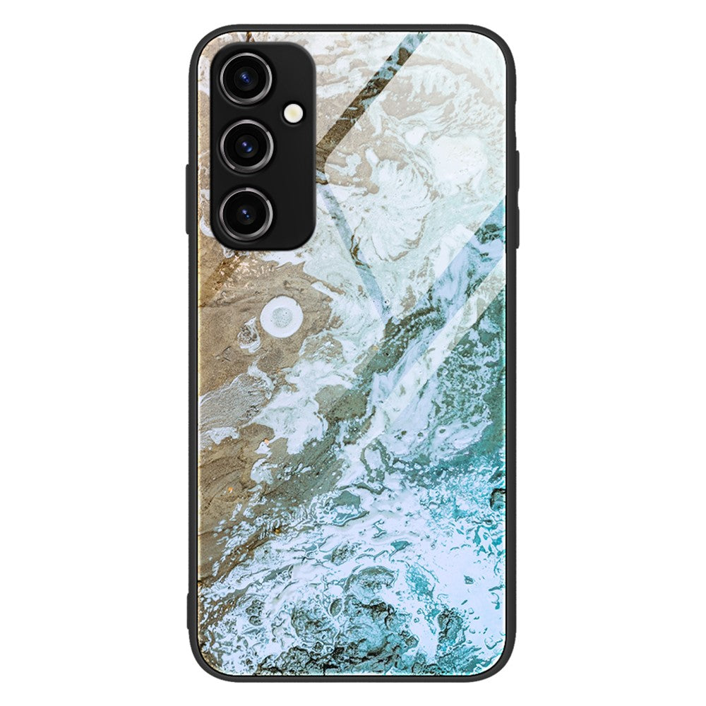 Til Samsung Galaxy A54 5G Marmormønster Telefoncover Hærdet Glas + PC + TPU Stødbeskyttende Cover