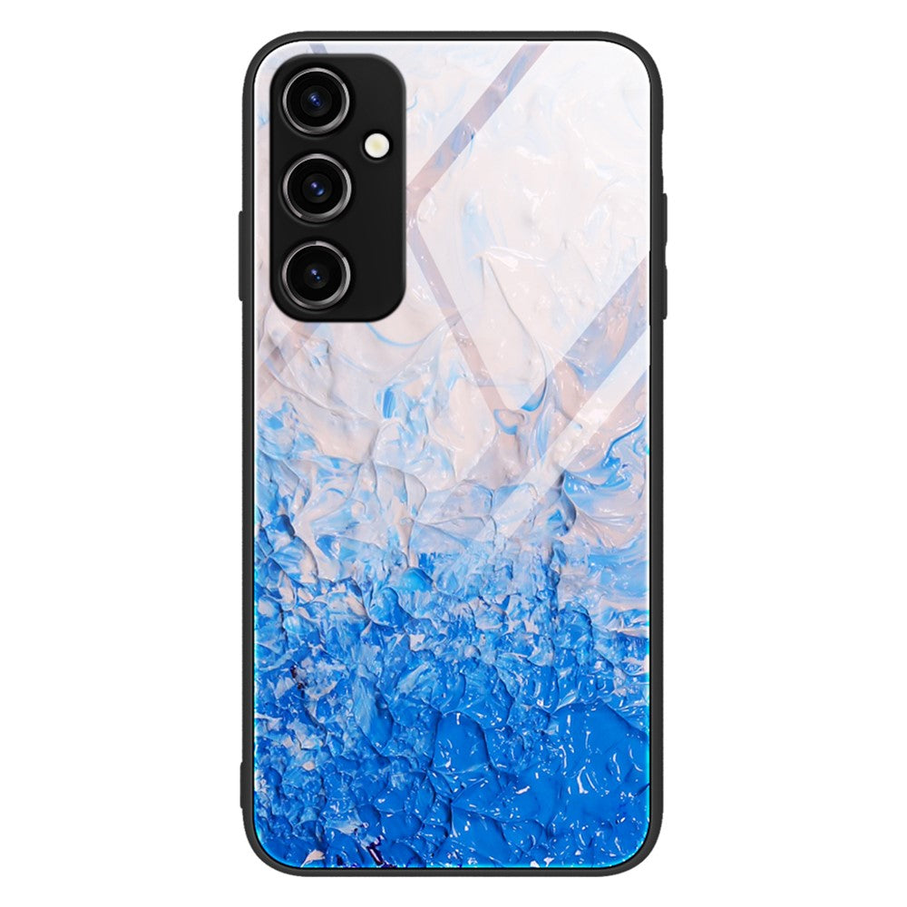 Til Samsung Galaxy A54 5G Marmormønster Telefoncover Hærdet Glas + PC + TPU Stødbeskyttende Cover