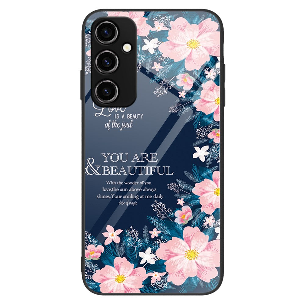 For Samsung Galaxy A54 5G Phone Cover Pattern Printing Tempered Glass+PC+TPU Phone Case