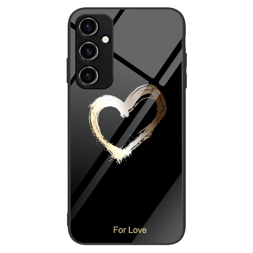 For Samsung Galaxy A54 5G Phone Cover Pattern Printing Tempered Glass+PC+TPU Phone Case