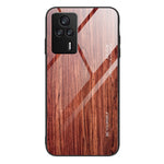 Protective Phone Case For Xiaomi Redmi K60E 5G Wooden Pattern Tempered Glass + TPU Phone Cover