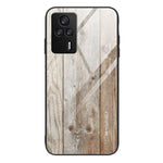 Protective Phone Case For Xiaomi Redmi K60E 5G Wooden Pattern Tempered Glass + TPU Phone Cover