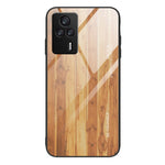 Protective Phone Case For Xiaomi Redmi K60E 5G Wooden Pattern Tempered Glass + TPU Phone Cover