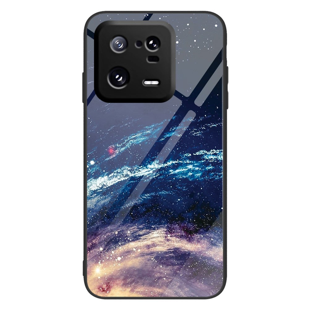 For Xiaomi 13 Pro 5G Cell Phone Case Pattern Printing Tempered Glass+PC+TPU Protective Phone Cover