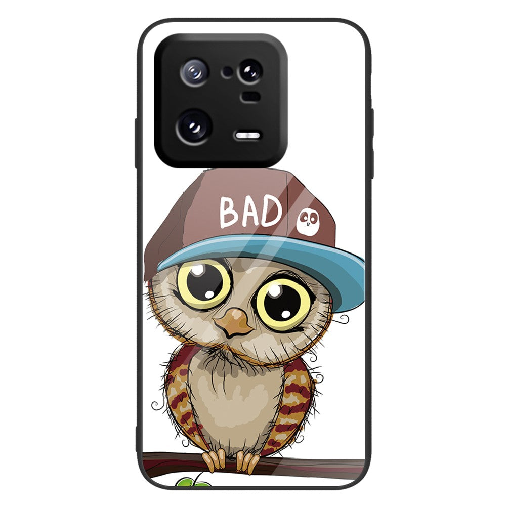Xiaomi 13 Pro 5G mobilmobilskal mönstertryck härdat glas + PC + TPU skyddande mobilskal