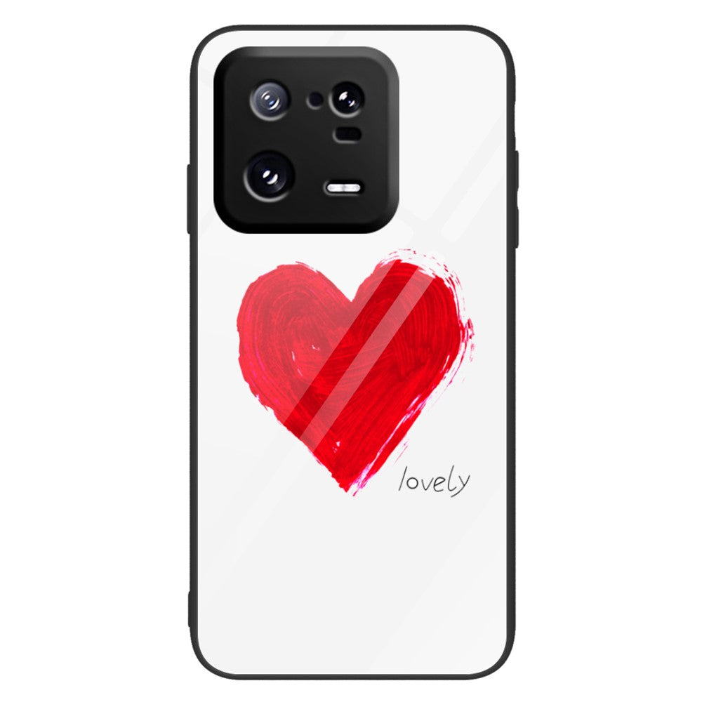For Xiaomi 13 Pro 5G Cell Phone Case Pattern Printing Tempered Glass+PC+TPU Protective Phone Cover
