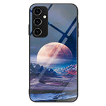 For Samsung Galaxy A34 5G Pattern Printing Phone Case Tempered Glass+PC+TPU Protective Phone Cover