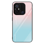 For Xiaomi Redmi 11A 4G / 12C 4G Tempered Glass+PC+TPU Phone Case Pattern Printing Smartphone Cover