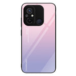 For Xiaomi Redmi 11A 4G / 12C 4G Tempered Glass+PC+TPU Phone Case Pattern Printing Smartphone Cover