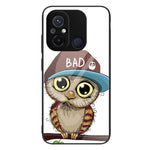 For Xiaomi Redmi 11A 4G / 12C 4G Tempered Glass+PC+TPU Phone Case Pattern Printing Smartphone Cover