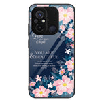 For Xiaomi Redmi 11A 4G / 12C 4G Tempered Glass+PC+TPU Phone Case Pattern Printing Smartphone Cover