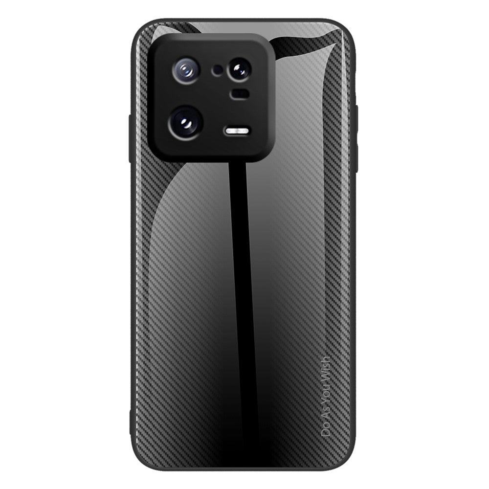 Xiaomi 13 Pro 5G Reptåligt Mobilskal Kolfiberstruktur Härdat Glas + TPU mobilskal