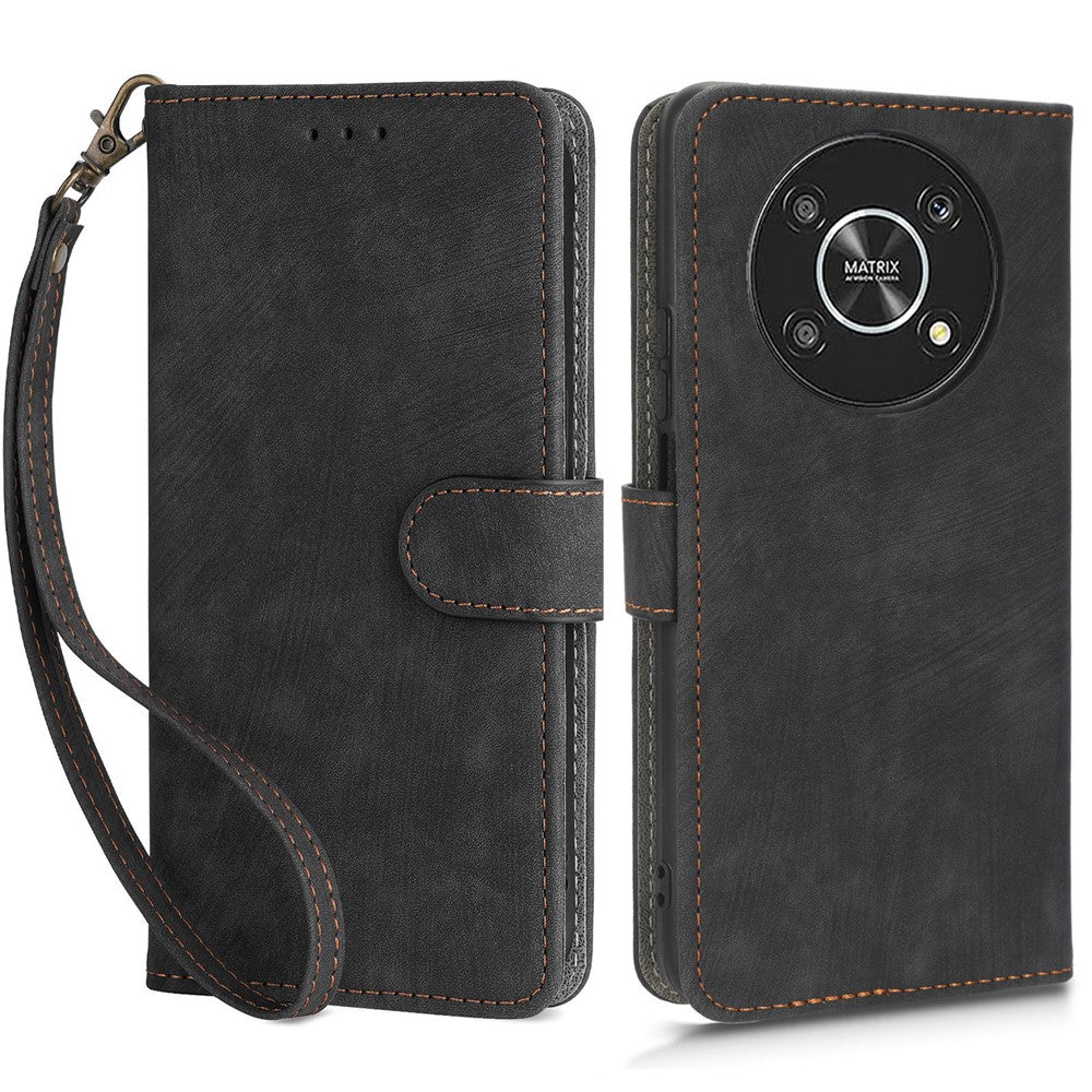 For Honor Magic4 Lite 5G / Magic4 Lite 4G / X9 5G / X9 4G / X30 5G Phone Bag Case RFID Blocking Wallet Leather Stand Phone Cover with Strap