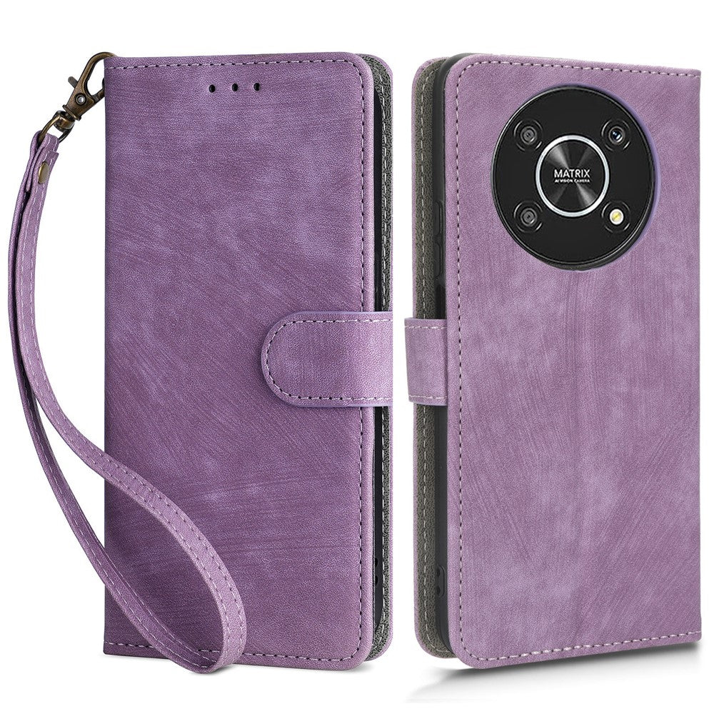 For Honor Magic4 Lite 5G / Magic4 Lite 4G / X9 5G / X9 4G / X30 5G Phone Bag Case RFID Blocking Wallet Leather Stand Phone Cover with Strap