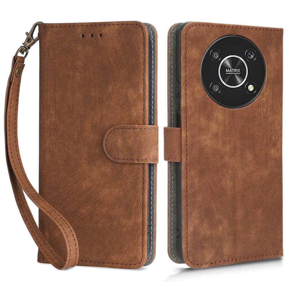 Til Honor Magic4 Lite 5G / Magic4 Lite 4G / X9 5G / X9 4G / X30 5G Telefon Taske Etui RFID Blokerende Pung Læder Stativ Telefon Cover med Rem
