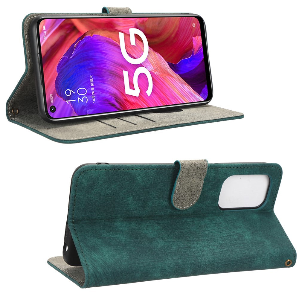 For Oppo A93 5G / A74 5G / A54 5G Phone Wallet Case RFID Blocking PU Leather Stand Cover with Strap