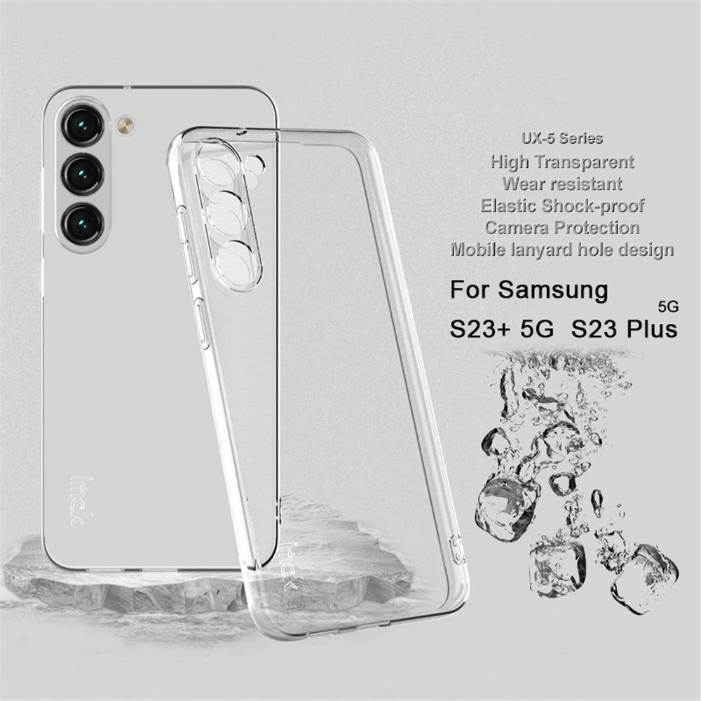 IMAK UX-5-serien för Samsung Galaxy S23+ mobilskal TPU reptåligt genomskinligt mobilskal