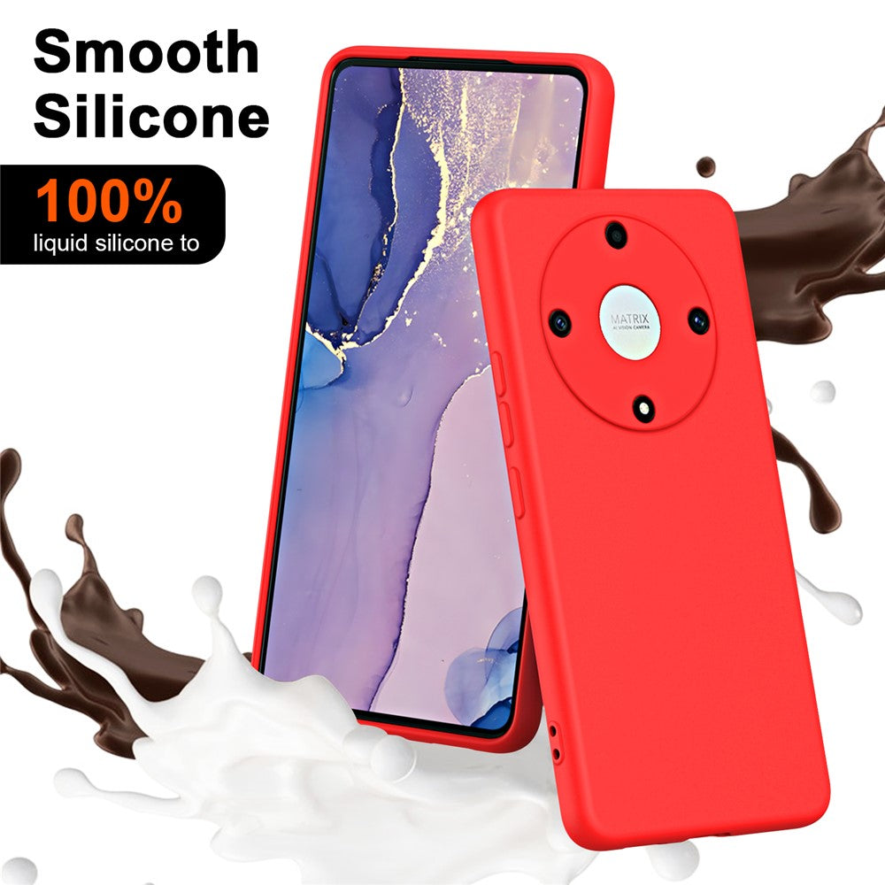 Back Cover for Honor X9a 5G / Magic5 Lite 5G 2.2mm Thickness Fiber Lining Rubberized TPU Phone Case
