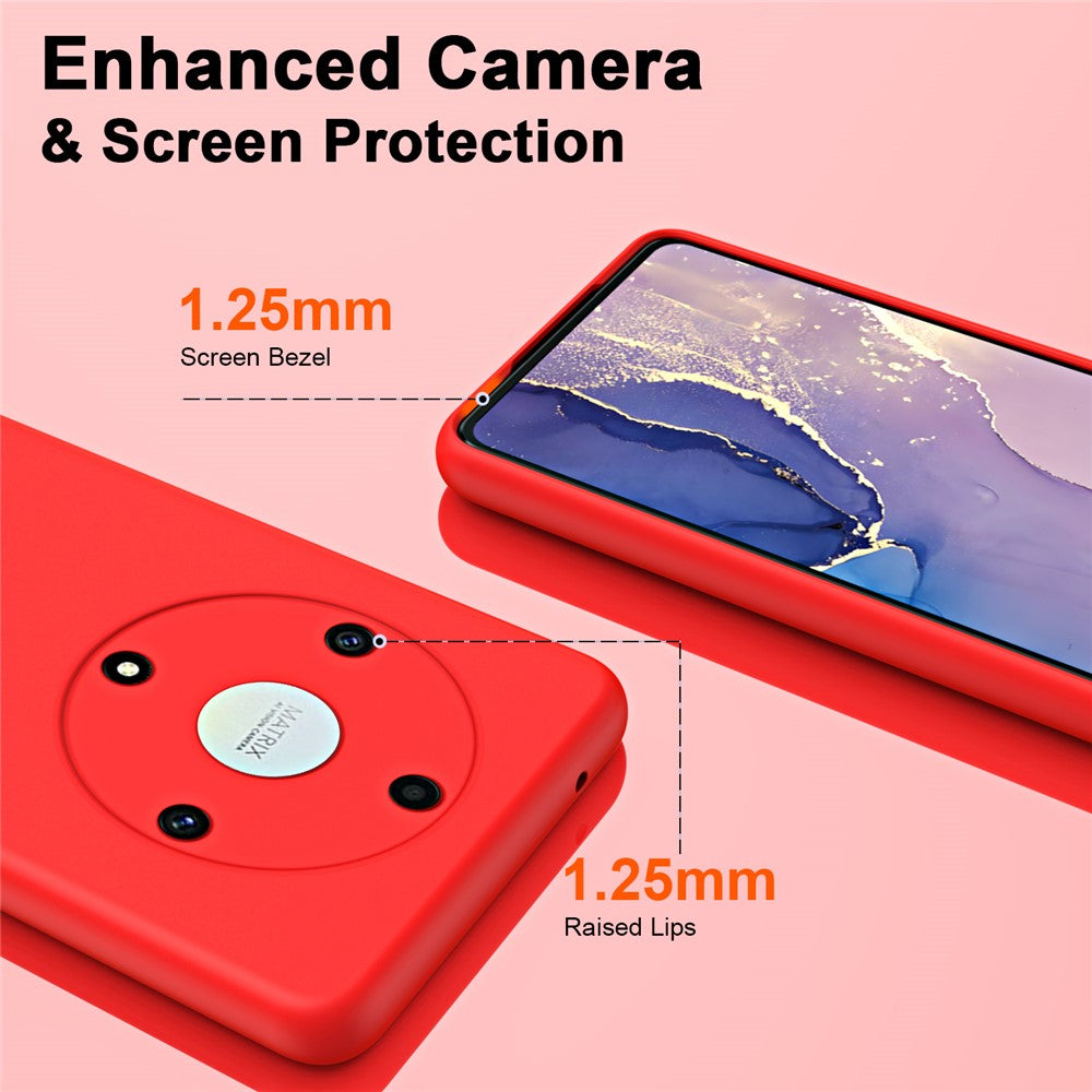 Back Cover for Honor X9a 5G / Magic5 Lite 5G 2.2mm Thickness Fiber Lining Rubberized TPU Phone Case