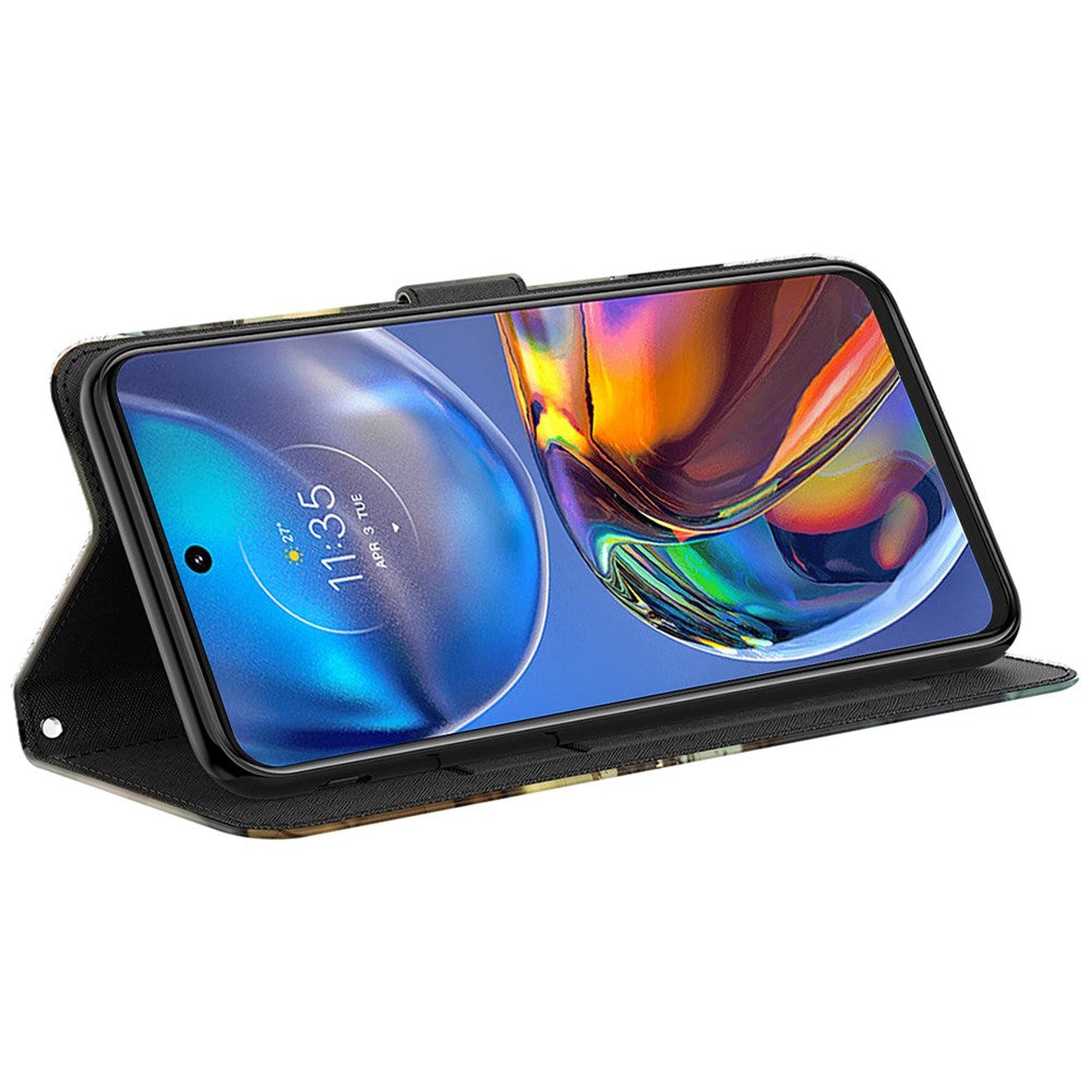 For Motorola Moto G13 4G / G23 4G / G53 5G PU Leather Cover 3D Pattern Printing Stand Wallet Phone Case