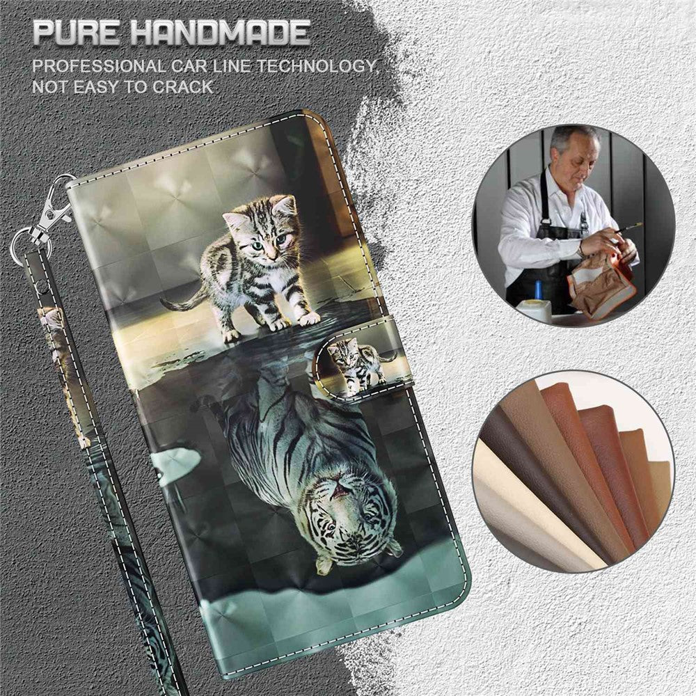 For Motorola Moto G13 4G / G23 4G / G53 5G PU Leather Cover 3D Pattern Printing Stand Wallet Phone Case