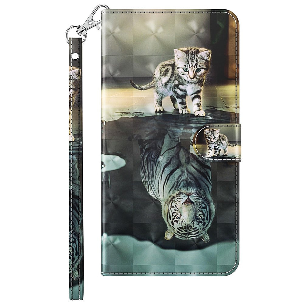 For Motorola Moto G13 4G / G23 4G / G53 5G PU Leather Cover 3D Pattern Printing Stand Wallet Phone Case