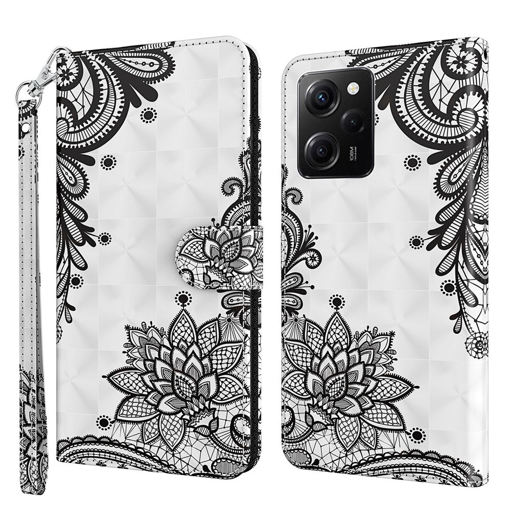 For Xiaomi Redmi Note 12 Pro 5G / Note 12 Pro Speed 5G / Poco X5 Pro 5G Leather Phone Case 3D Pattern Printing Cover Stand Wallet