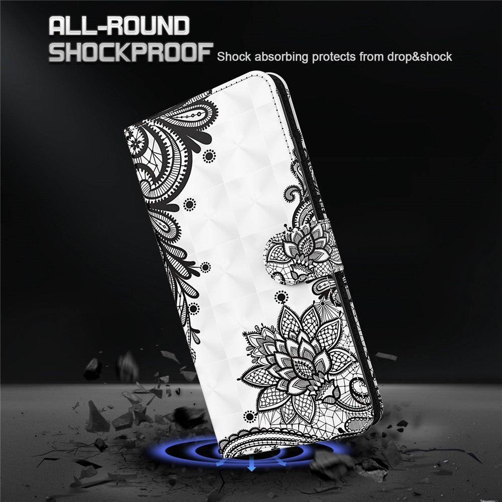 For Xiaomi Redmi 11A 4G / 12C 4G PU Leather Flip Phone Case 3D Pattern Printing Stand Wallet Cover