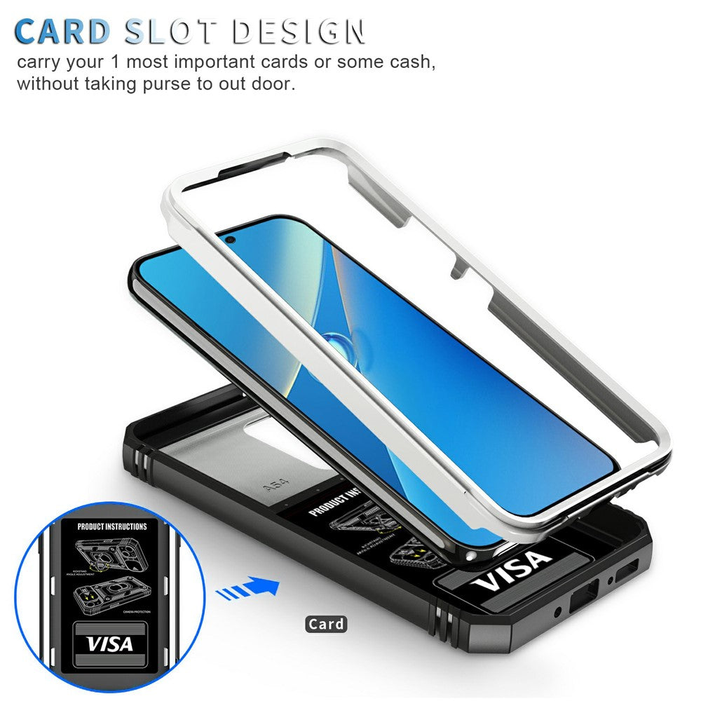 Samsung Galaxy A54 5G PC TPU-skal Stödjande Stötsäkert Skydd med Kortplats, Linsskydd