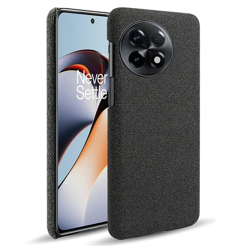 Smartphone-skal med tygtextur för OnePlus 11R 5G / Ace 2 5G, enfärgat hårt PC+ reptåligt tygskal