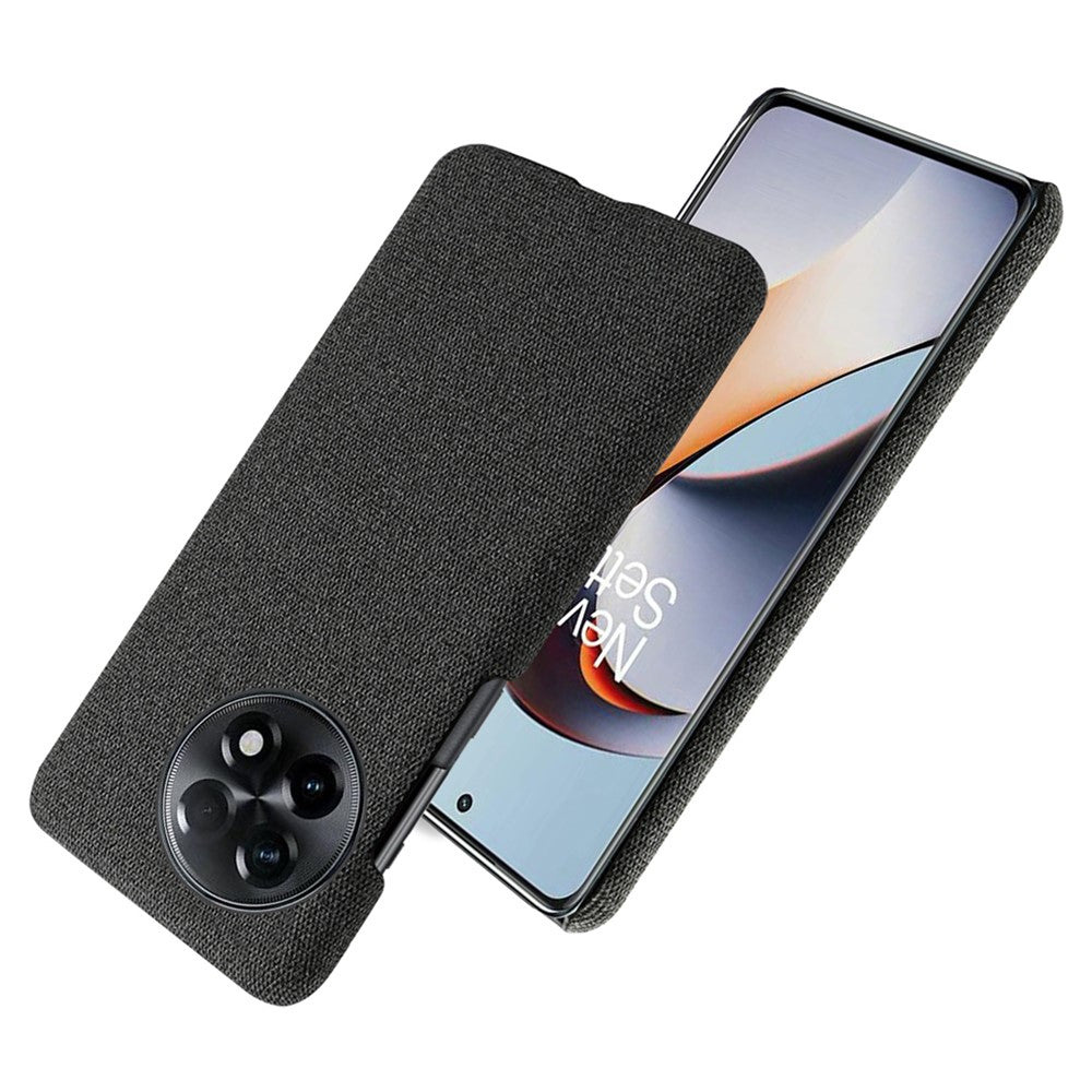 Smartphone-skal med tygtextur för OnePlus 11R 5G / Ace 2 5G, enfärgat hårt PC+ reptåligt tygskal