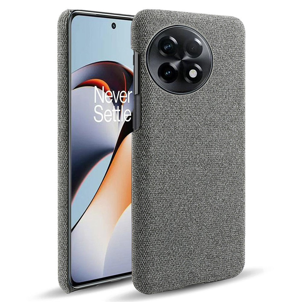 Smartphone-skal med tygtextur för OnePlus 11R 5G / Ace 2 5G, enfärgat hårt PC+ reptåligt tygskal