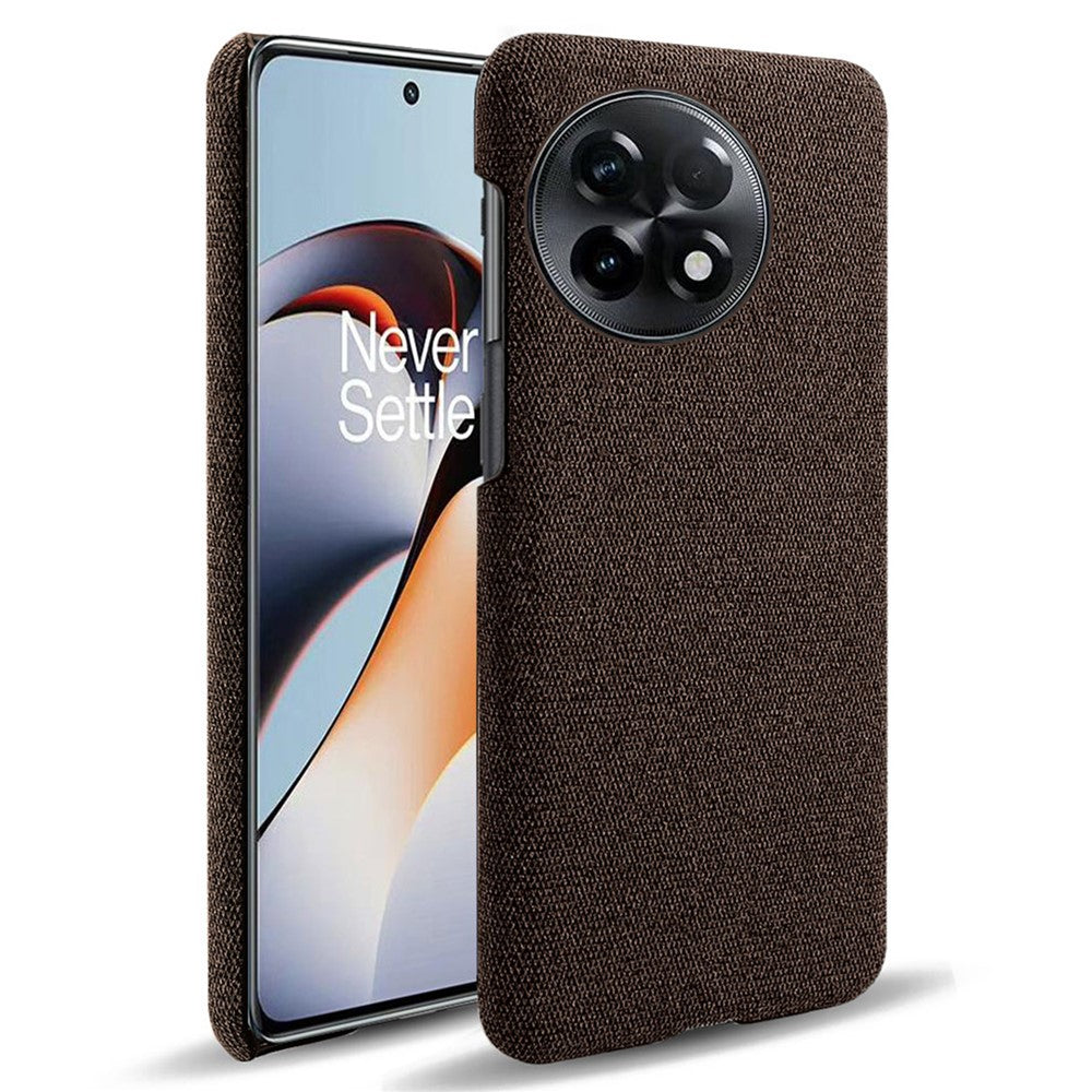 Smartphone-skal med tygtextur för OnePlus 11R 5G / Ace 2 5G, enfärgat hårt PC+ reptåligt tygskal