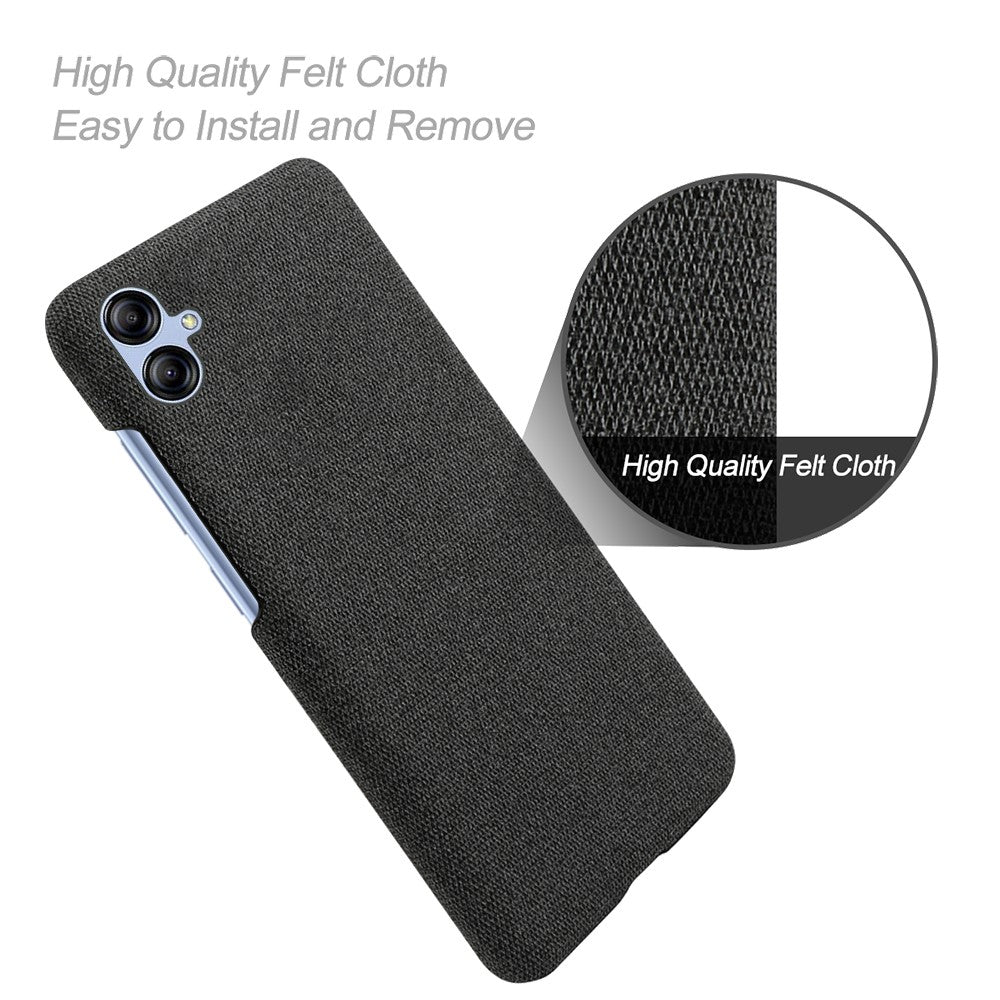 For Samsung Galaxy A04e 4G / F04 4G / M04 4G Phone Case Solid Color Hard PC+Cloth Phone Cover