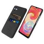 Til Samsung Galaxy A04e 4G Ridsefast Telefoncover med Stoftekstur og 2 Kortlommer