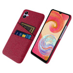 Til Samsung Galaxy A04e 4G Ridsefast Telefoncover med Stoftekstur og 2 Kortlommer