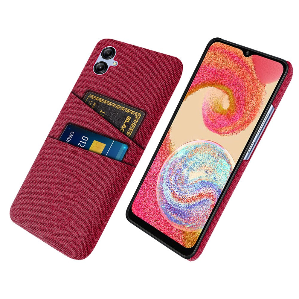 Til Samsung Galaxy A04e 4G Ridsefast Telefoncover med Stoftekstur og 2 Kortlommer