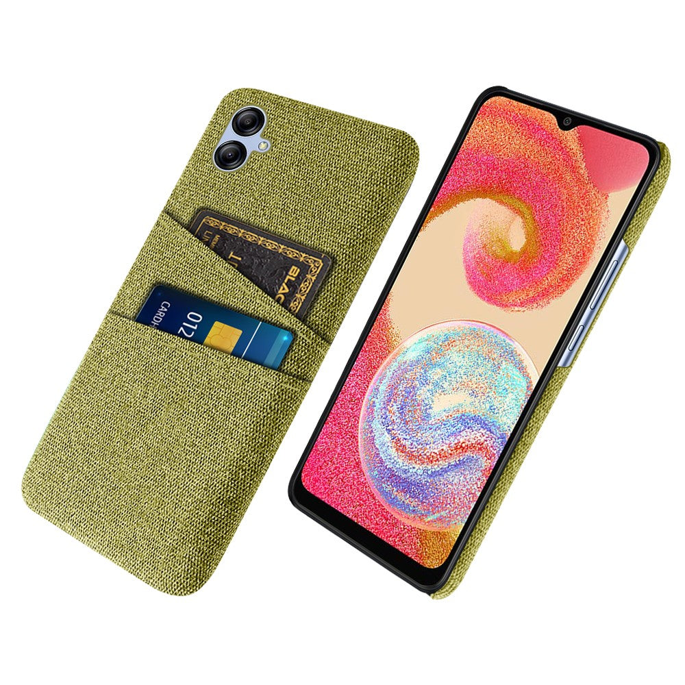 Til Samsung Galaxy A04e 4G Ridsefast Telefoncover med Stoftekstur og 2 Kortlommer