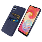 Til Samsung Galaxy A04e 4G Ridsefast Telefoncover med Stoftekstur og 2 Kortlommer