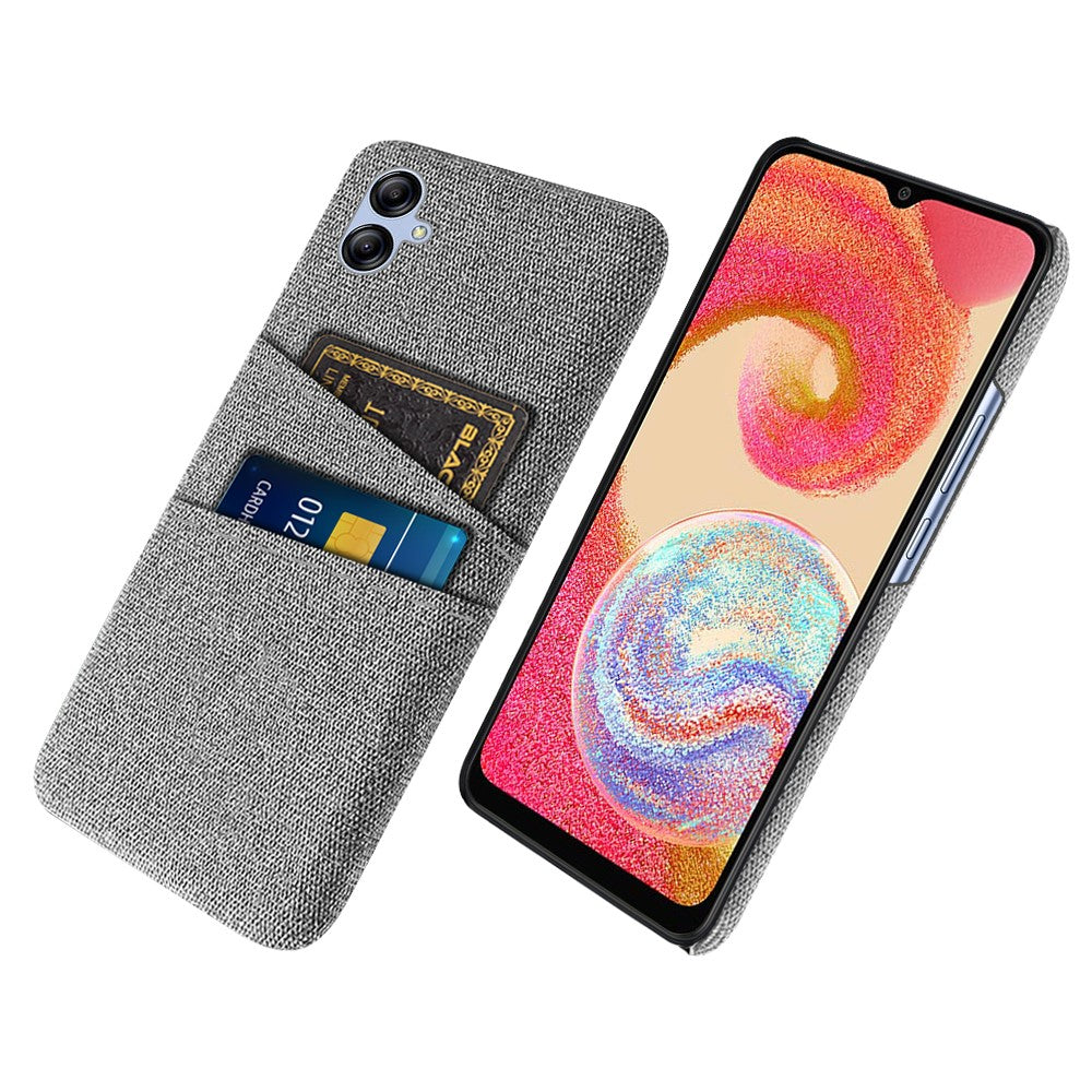 Til Samsung Galaxy A04e 4G Ridsefast Telefoncover med Stoftekstur og 2 Kortlommer