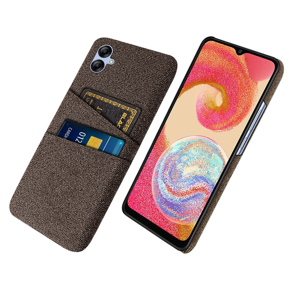 Til Samsung Galaxy A04e 4G Ridsefast Telefoncover med Stoftekstur og 2 Kortlommer