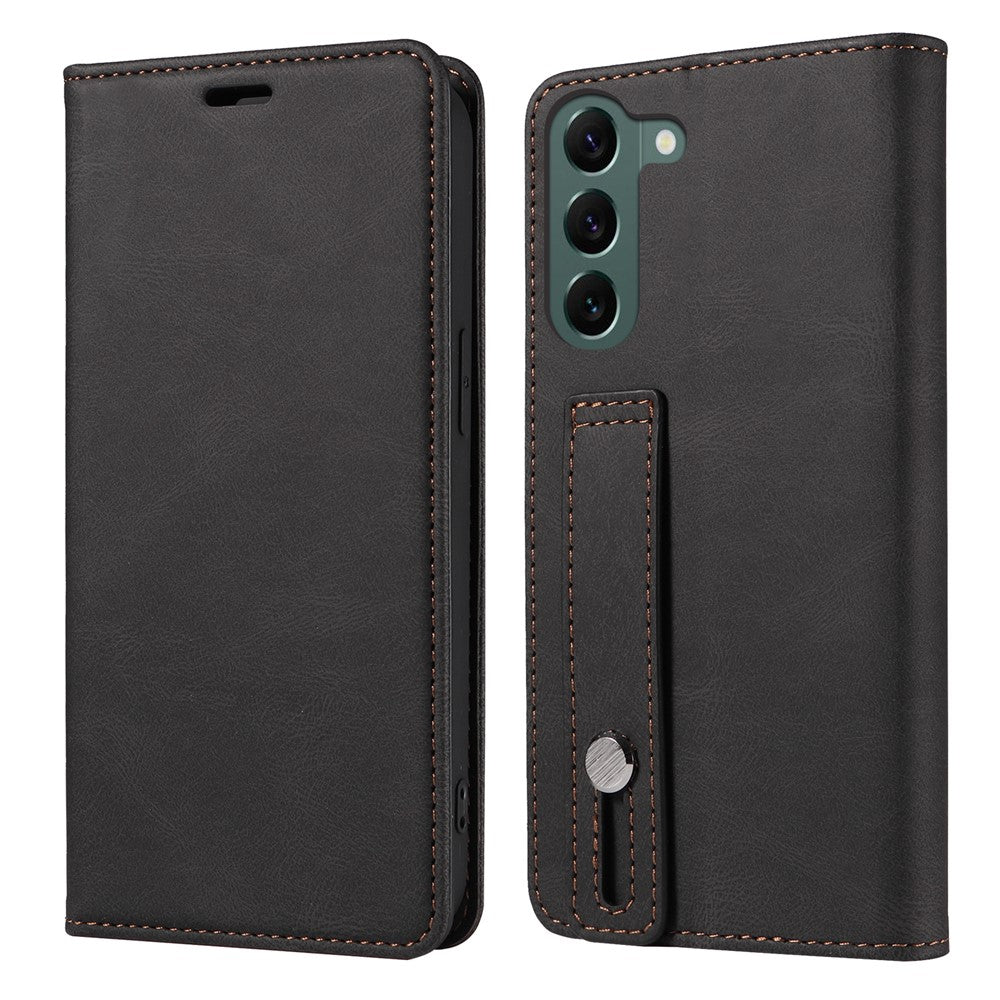 Wristband Leather Phone Stand Case for Samsung Galaxy S23+ , Wallet Magnetic Cell Phone Cover