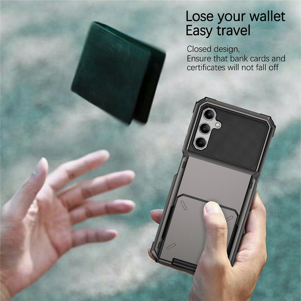 Til Samsung Galaxy A34 5G Telefon Flip Kortholder TPU + PC Telefoncover Beskyttende Skal