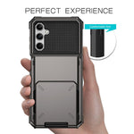 Til Samsung Galaxy A34 5G Telefon Flip Kortholder TPU + PC Telefoncover Beskyttende Skal
