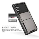 Til Samsung Galaxy A34 5G Telefon Flip Kortholder TPU + PC Telefoncover Beskyttende Skal