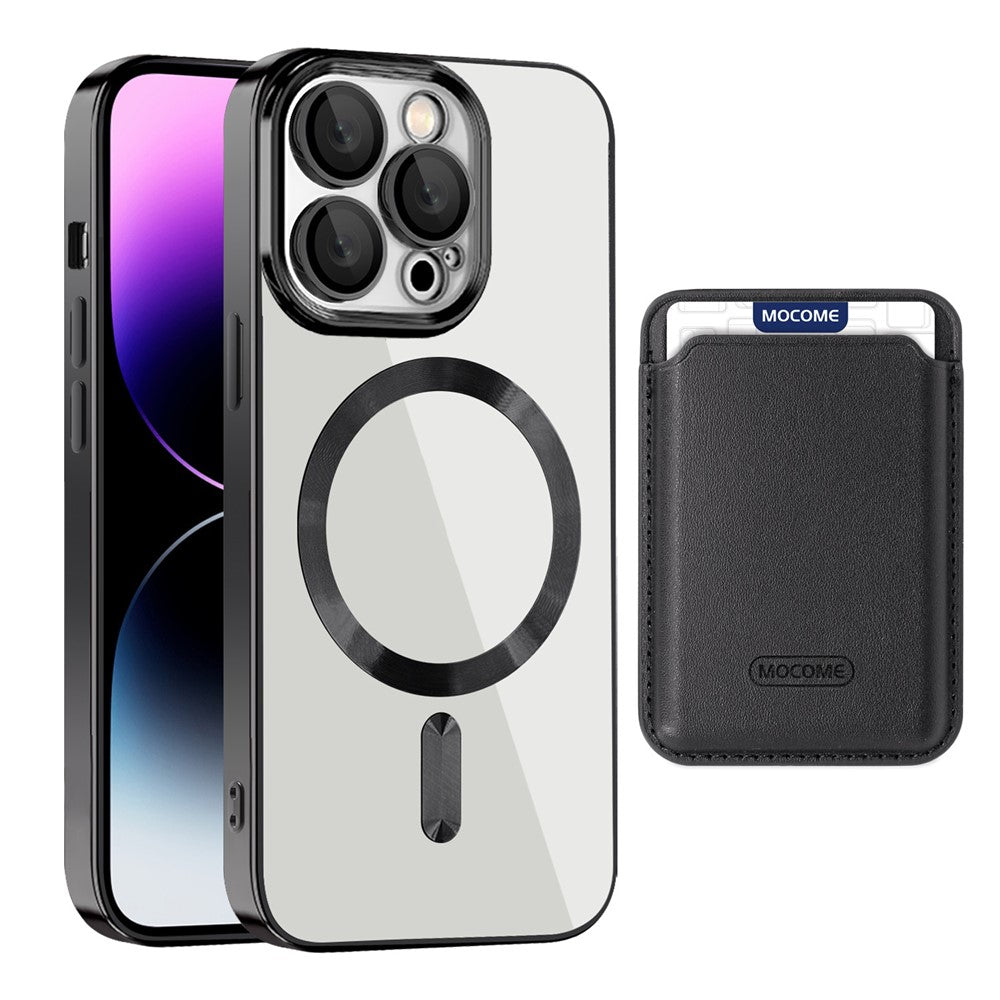 For iPhone 14 Pro Case Compatible with MagSafe CD Texture TPU + PC Phone Cover with Card Bag